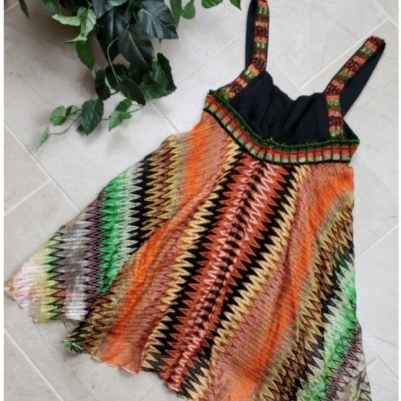 MISSONI (Italy) Beaded Multi-Color Mini Dress - Picture 7 of 7